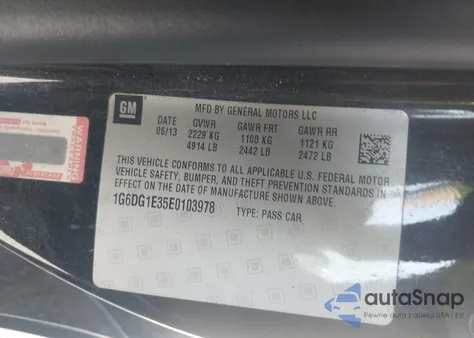 2014 Cadillac Cts Performance from USA, damaged, VIN 1G6DG1E35E0103978